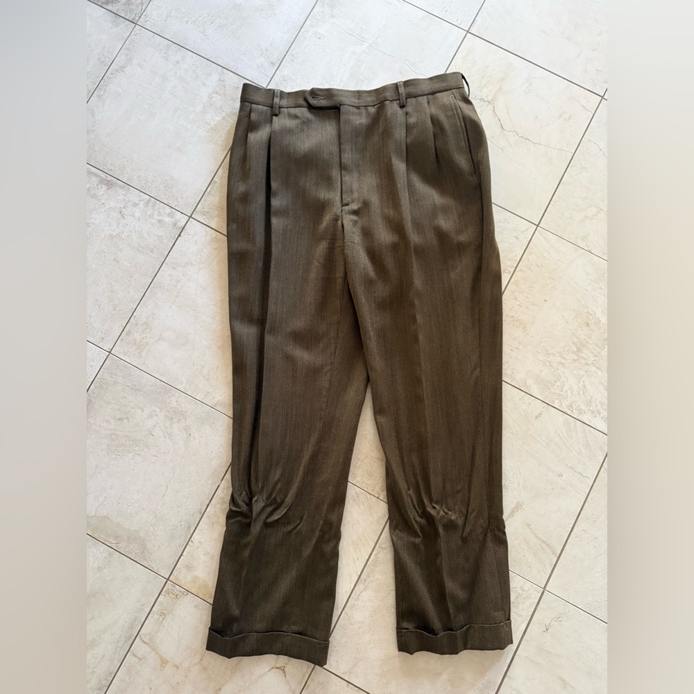 Nautica Men’s Brown Dress Pants 42R 36x29 Classic Fit Work Career